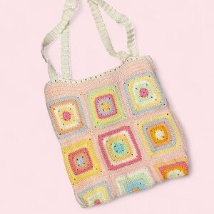 Colorful Handmade Crochet Tote Bag